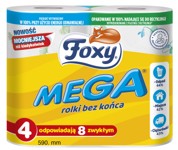 Papier toaletowy Foxy Mega 4 rolki, 3 warstwy