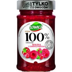 Łowicz Dżem 100% z owoców malina, czerwona porzeczka 210 g