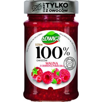 Łowicz Dżem 100% z owoców malina, czerwona porzeczka 210 g