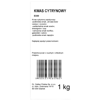 Dr. Oetker Kwas cytrynowy 1 kg