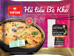 VIFON - Zupa błyskawiczna HU TIEU BO KHO z nudlami ryzowymi o smaku wołowiny lekko pikantna 65g