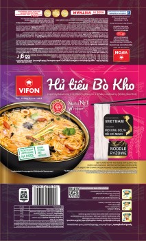 VIFON - Zupa błyskawiczna HU TIEU BO KHO z nudlami ryzowymi o smaku wołowiny lekko pikantna 65g
