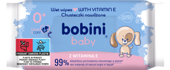 BOBINI BABY Chusteczki nawilżane dla dzieci i niemowląt 60 szt. z witaminą E 2+1