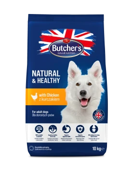 Butcher's Natural&Healthy, sucha karma dla psa, z kurczakiem, 10kg
