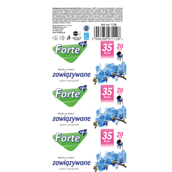 Forte+ worki na śmieci zawiązwane niebieskie 35 l (20 szt.)