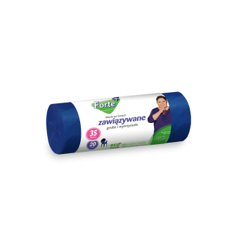 Forte+ worki na śmieci zawiązwane niebieskie 35 l (20 szt.)