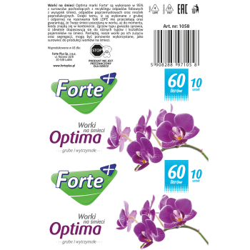 Forte+ Optima worki na śmieci czarne 60 l (10 szt.)