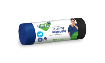 Forte+ worki na śmieci z taśmą czarny, niebieski 60 l (10 szt.)