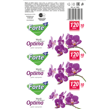 Forte+ Optima worki na śmieci czarne 120 l (10 szt.)