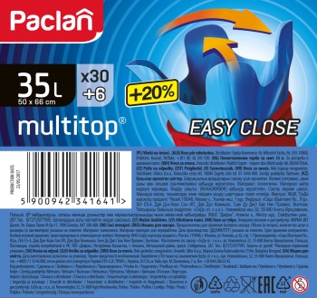 Paclan Multitop worki na śmieci niebieskie 35 l (36 szt.)