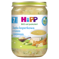 HiPP BIO Zupka koperkowa z ryżem i indykiem po 7 miesiącu 190 g