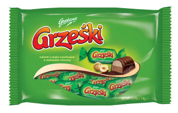 Grześki Cukierki o smaku orzechowym w czekoladzie mlecznej 1 kg