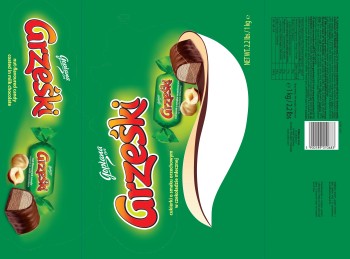 Grześki Cukierki o smaku orzechowym w czekoladzie mlecznej 1 kg