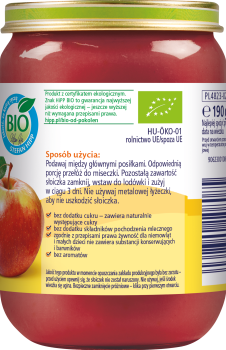 HiPP BIO Owoce & Zboża Maliny i jabłka z kleikiem ryżowym po 5. miesiącu 190 g