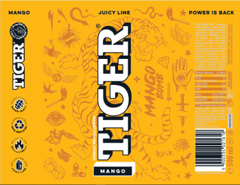 Tiger Juicy Line gazowany napój owocowy o smaku mango 500 ml