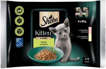 Sheba Kitten Karma w sosie dla kociąt z łososiem 4X85 g