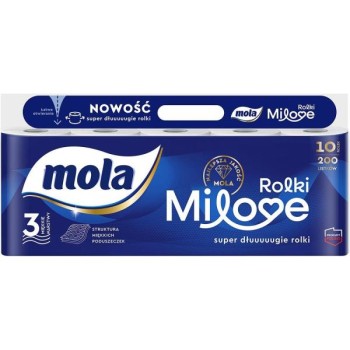 Mola Rolki Milove Papier toaletowy 3-warstwowy 10 rolek