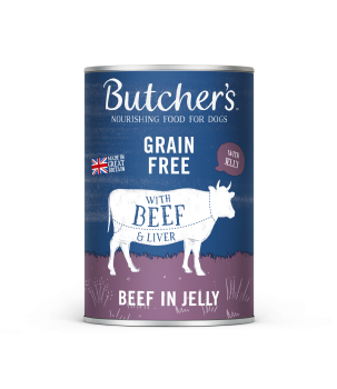 Butcher's Original Megapack Jelly, karma dla psa, mix smaków z wątróbką lub nerkami, kawałki w galaretce, 6x400 g