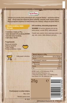 Kotányi Grill Czosnkowy Mieszanka Przyprawowa 25G