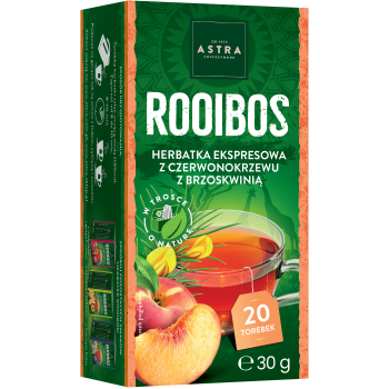 ASTRA ROOIBOS z brzoskwinią 20 torebek ekspresowa