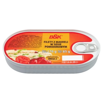 B&amp;K Filety z makreli w sosie pomidorowym 170 g