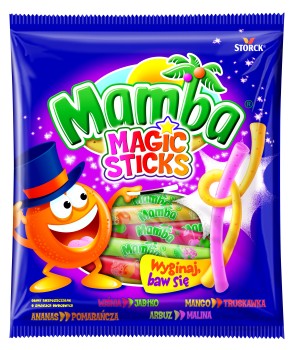 Mamba Magic Sticks Gumy rozpuszczalne o smakach owocowych 150 g
