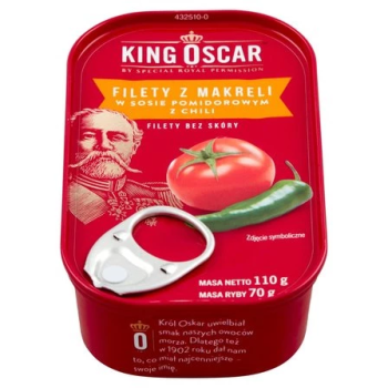 King Oscar Filety z makreli w sosie pomidorowym z chilli 110 g