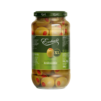 Excelencia Oliwki zielone Gordal królewskie z pastą paprykową 910 g