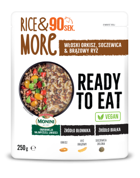 Monini Rice &amp; More Kompozycja włoskiego orkiszu soczewicy i brązowego ryżu 250 g