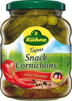 Kuhne Tapas Ogórek Korniszony Pikantne z Chili 370 ml