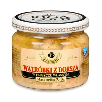 Riga Gold Wątróbki z dorsza w sosie własnym 250 g