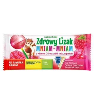 Zdrowy lizak Mniam-Mniam malina 6 g