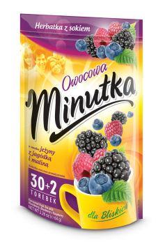 Minutka Owocowa o smaku jeżyny z jagódką i maliną Herbatka z sokiem 64 g (32 torebki)