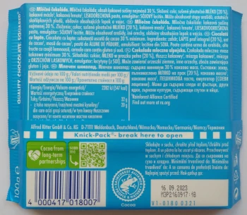 Ritter Sport Czekolada Mleczna 100 g