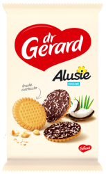 dr Gerard Alusie Herbatniki z polewą kakaową posypane wiórkami kokosowymi 160 g