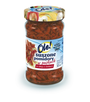 Ole  Suszone pomidory w paskach w oleju z ziołami 212 ml