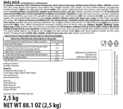 Wawel Malaga śmietankowa z rodzynkami luz 2,5 kg