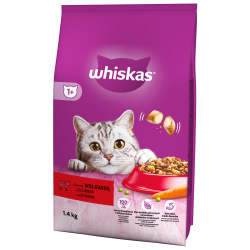Whiskas Adult sucha karma dla dorosłych kotów Wołowina 1,4 kg