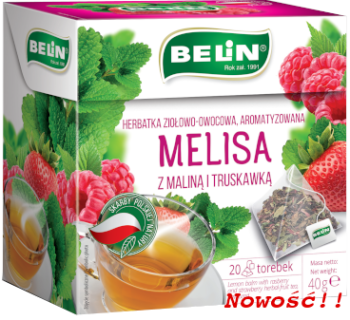 Belin Melisa z maliną i truskawką – herbatka ziołowo-owocowa 20x2 g