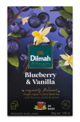 Dilmah Cejlońska czarna herbata z aromatem czarnej jagody i wanilii 30 g (20 torebek)