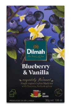 Dilmah Cejlońska czarna herbata z aromatem czarnej jagody i wanilii 30 g (20 torebek)