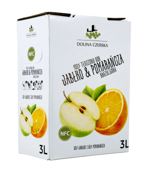 Dolina Czerska 100% tłoczony sok jabłko- pomarańcza 3 l