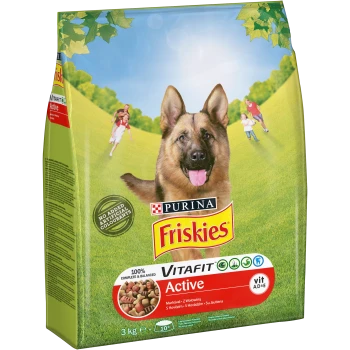 Friskies Vitafit Active z wołowiną Karma dla dorosłych psów 3 kg