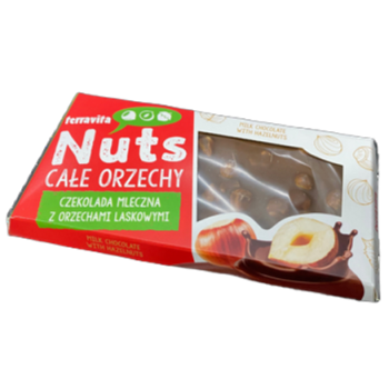 Terravita Nuts Czekolada mleczna z orzechami laskowymi 100 g