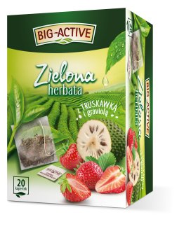 Big-Active Zielona herbata z truskawką i graviolą 30 g (20 x 1,5 g)
