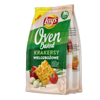 Lay’S Oven Baked Krakersy Wielozbożowe Warzywa Z Zieloną Cebulką 80G
