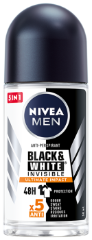 Nivea Men Black &amp; White Invisible Ultimate Impact Antyperspirant w kulce 50 ml