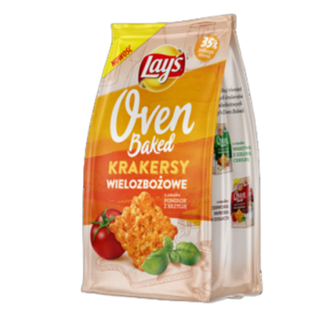 Lay's Oven Baked Krakersy wielozbożowe o smaku pomidor z bazylią 80 g