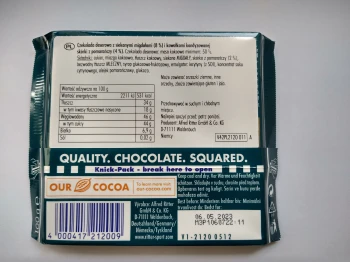Ritter Sport Czekolada gorzka z migdałami i pomarańczą 100 g
