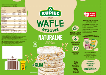 Kupiec Slim Wafle ryżowe naturalne 90 g (18 sztuk)